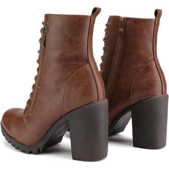 DREAM PAIRS Womens Tan Silverado Wide Calf Knee High Heel Boots With Side Zip - Picture 2 of 6